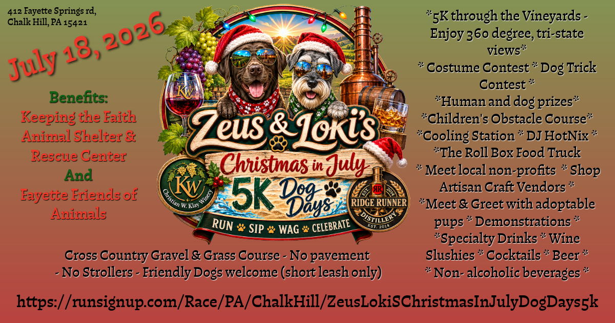 Zeus and Loki's Christmas in July Dog Days 5K